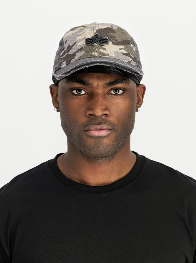 Distressed Logo Camo Cap 258903