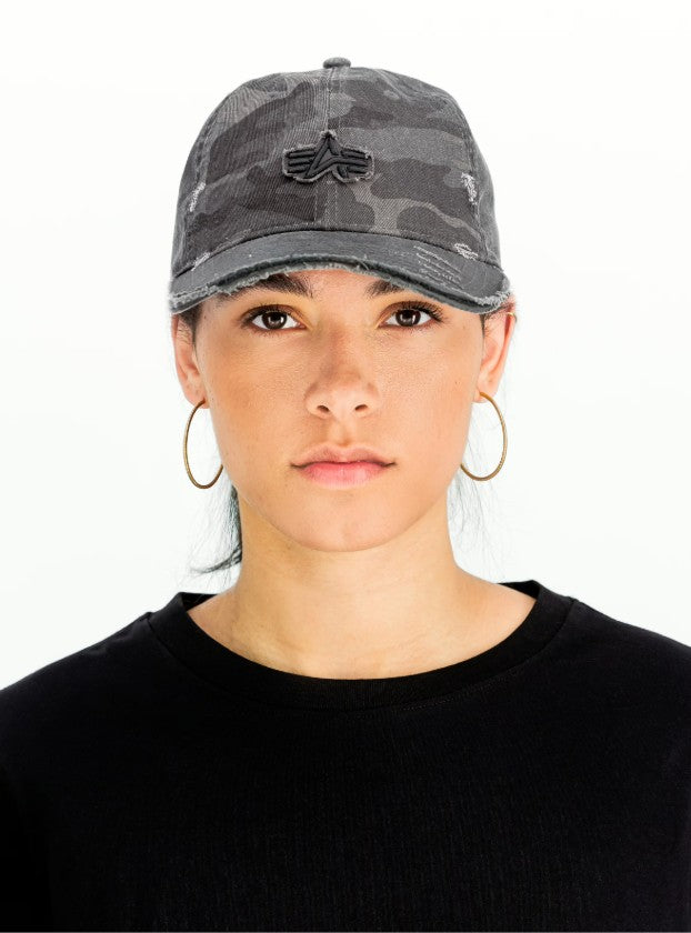 Distressed Logo Camo Cap 258903
