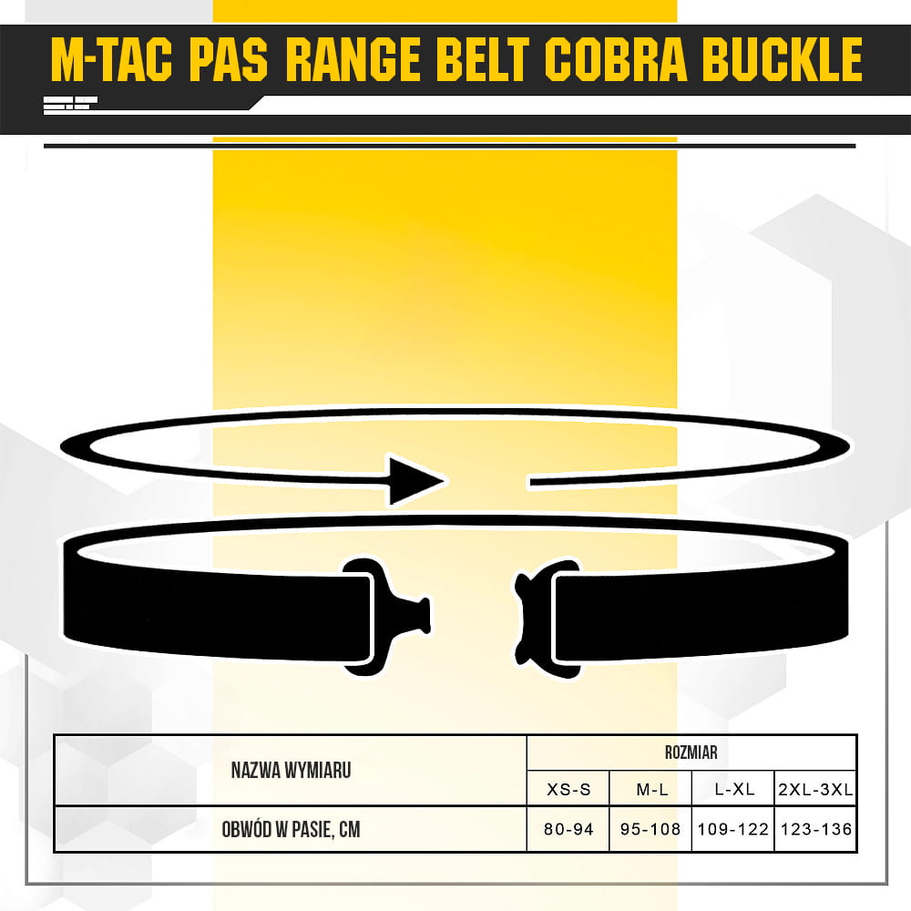 Pas taktyczny M-Tac Range Belt z klamrą Cobra