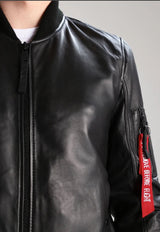 MA-1 Leather Light Weight II Bomber Jacket Kurtka Skórzana Alpha Industries 176151