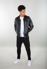 MA-1 Leather Light Weight II Bomber Jacket Kurtka Skórzana Alpha Industries 176151